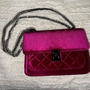 KC Jagger Pink Velvet Handbag NWT